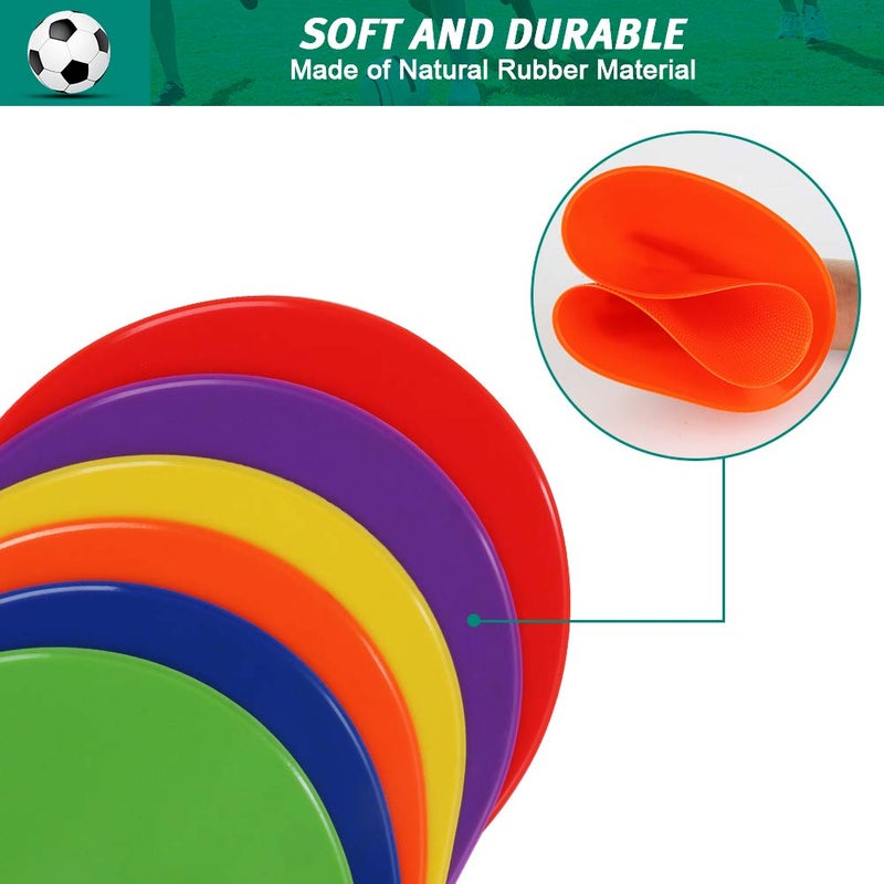 TuXHui Spot Markers 9 Inch 10 Inch Non Slip Rubber Agility Markers Flat Field Cones Floor Dots for Soccer Basketball Sports Speed Agility Training and Drills - Image 3